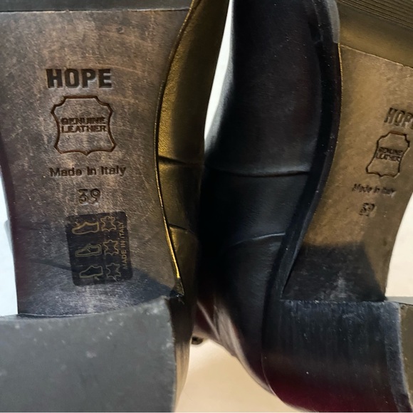 HOPE by ringstrand söderberg black heeled leather booties Size 39 made in Italy - Picture 6 of 8